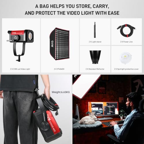 GVM SD500B LED Video Light Kit (2 Packs with softbox)