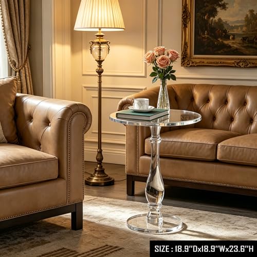 Clear Acrylic Round End Table (Large)