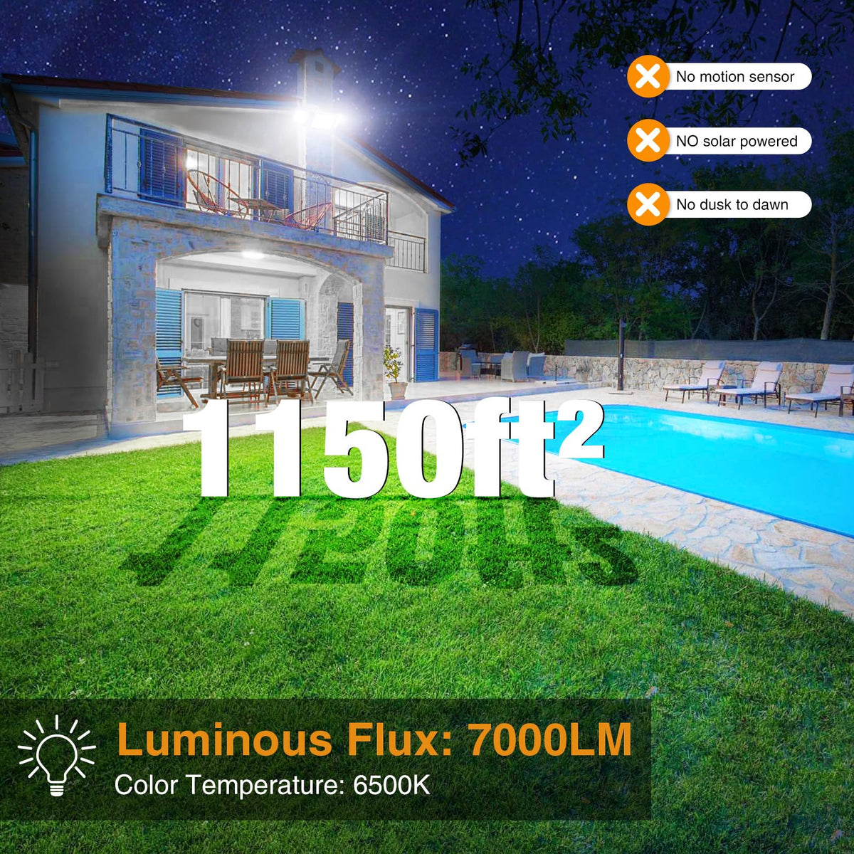 75W Flood Lights Outdoor (Black)