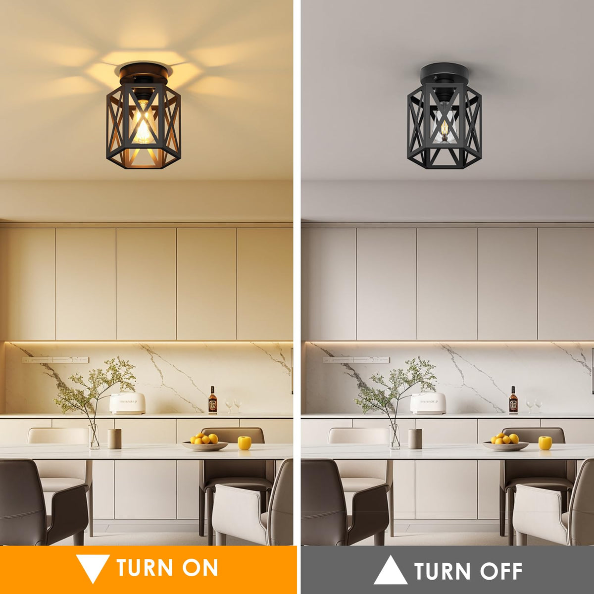 2 Pack Semi Flush Mount Ceiling Light for Hallway Light Fixture (7.5 in)