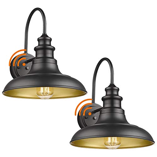 Dusk to Dawn Sensor Outdoor Barn Light Fixture (Black / 02-DDRZ004-2PACK(Dusk to Dawn))