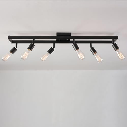 59811 6 Light Adjustable Track Lighting (Matte Black, 6-Light, Weston)