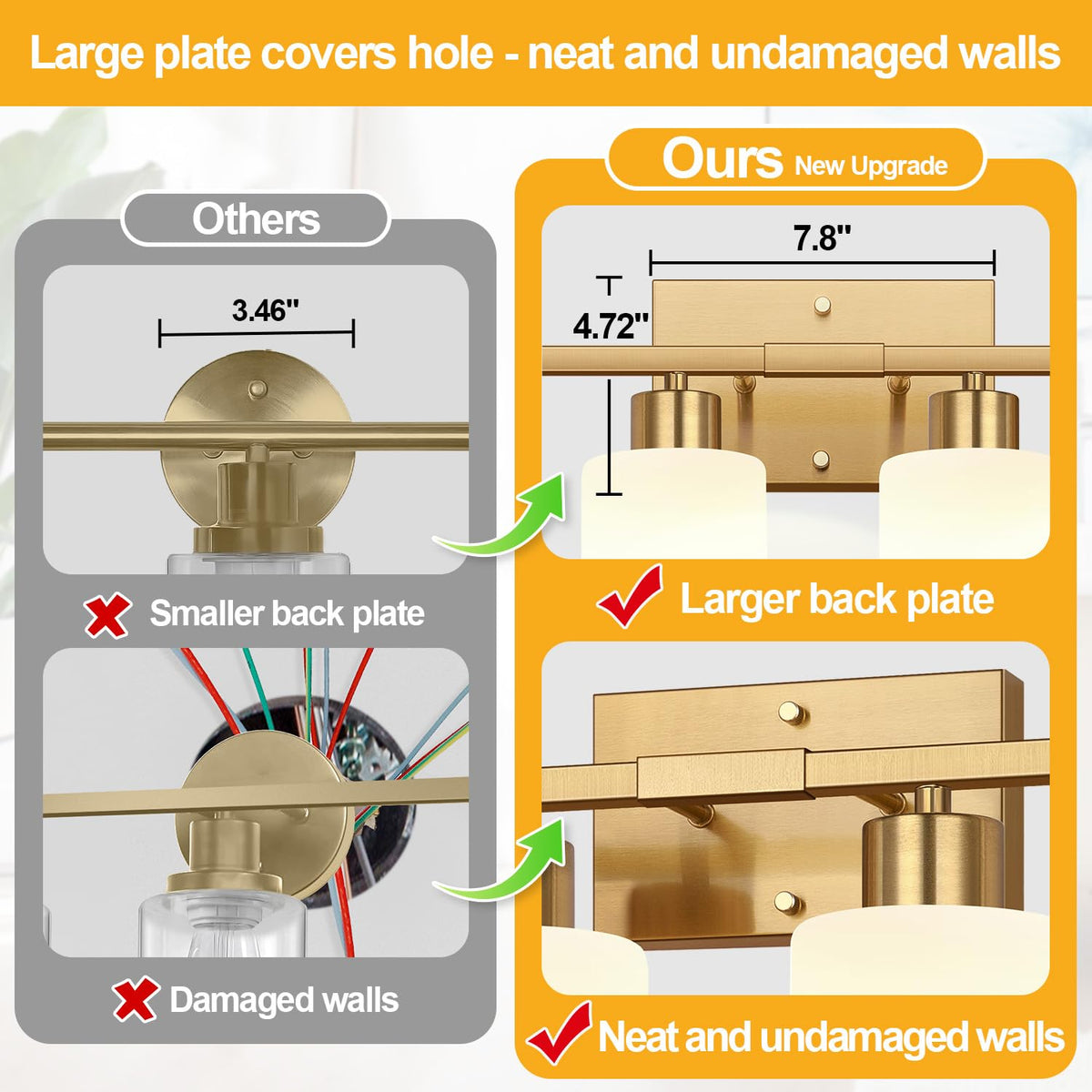 4 Light Bathroom Light Fixtures (Brushed Gold & Milk Glass / 4-light)