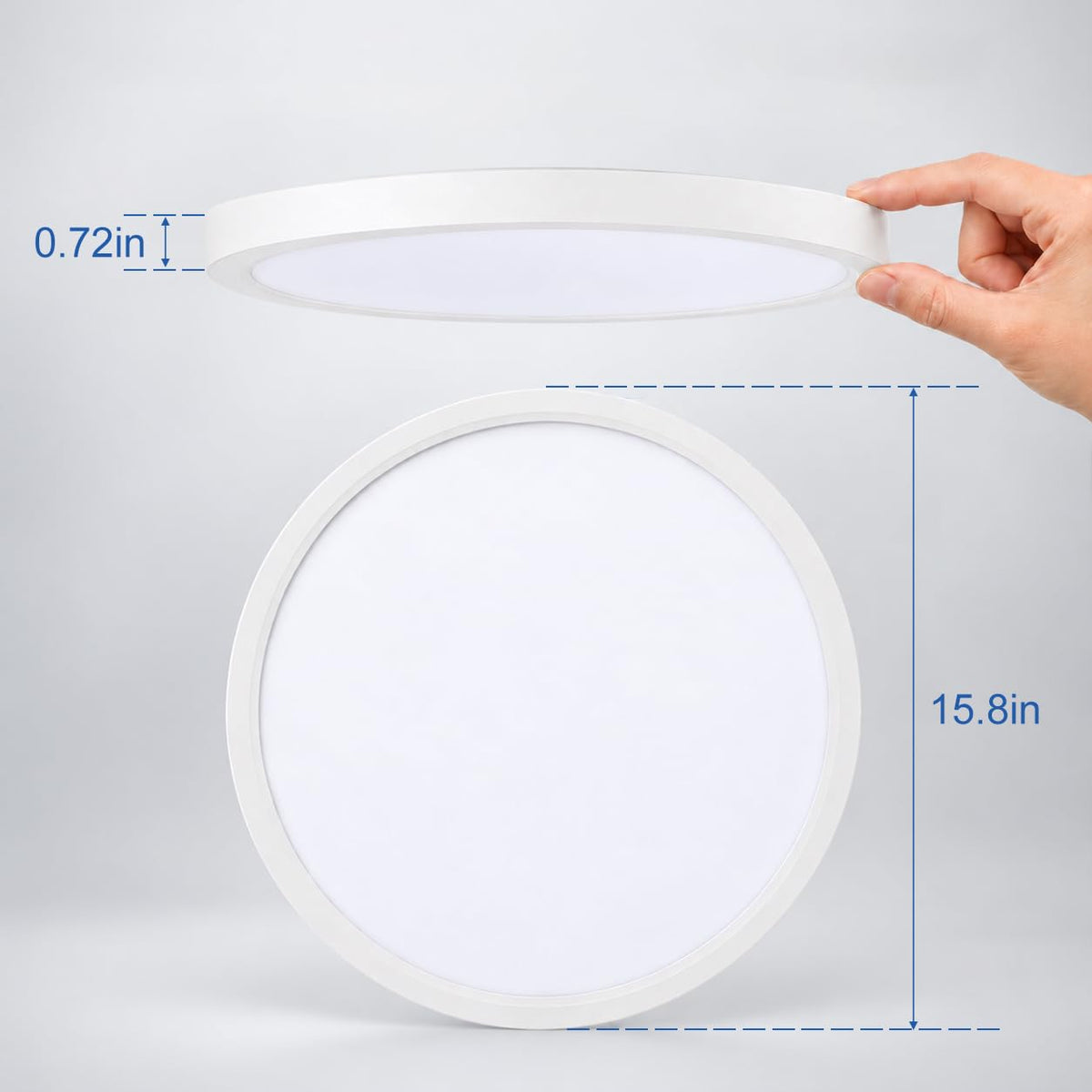 15.8in Ultra Thin Hardwired Flush Mount Ceiling Light (White / 15.8 Inch)