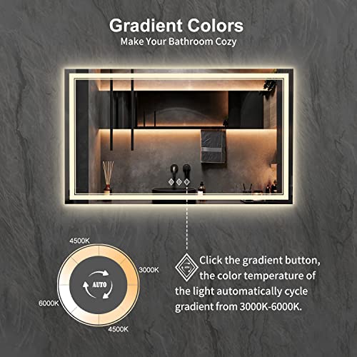 Lighted Vanity Mirror (Front and Backlit / 60"L x 36"W)