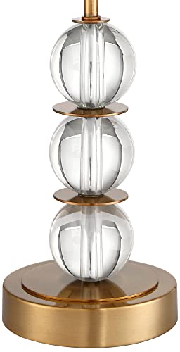 Halston 32 1 2" Brass Large Buffet Table Lamps Set of 2 Crystal Skinny