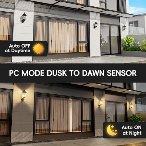Dusk to Dawn Outdoor Porch Light with Bulb (Black / Dusk to Dawn-Aluminum)