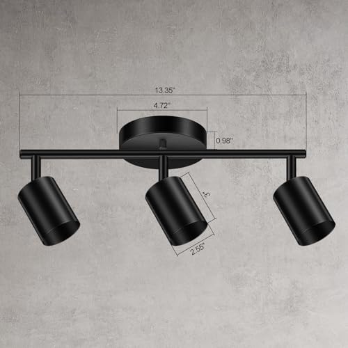 LED Track Lighting Fixtures Ceiling (Black / 13.35" 3 Light Track Light)