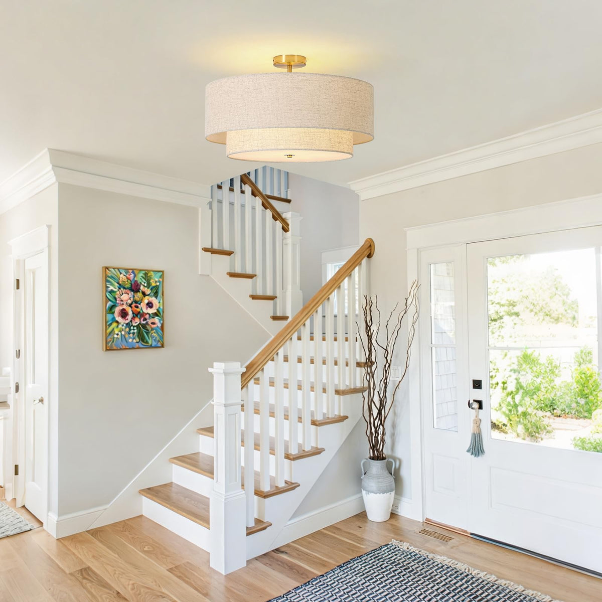 23.6" Semi Flush Mount Ceiling Light (Gold / 23.6")