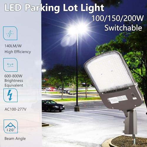 200W Outdoor LED Parking Lot Light with Slip Fitter