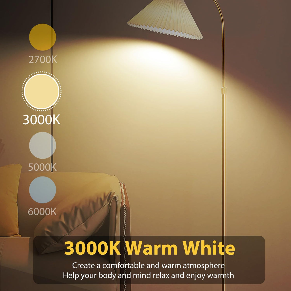 6 Pack LED Light Bulbs A19 E26 60 Watt Equivalent Warm White 3000K Standard Lightbulb (Warm White 3000k / 6 Counts)