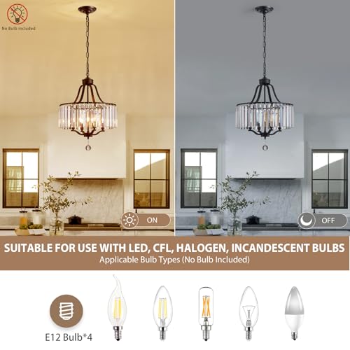Black Crystal Chandeliers for Dining Room (169-Black)