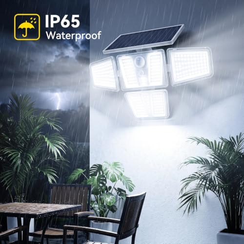 Solar Flood Lights Outdoor (3 Pack-White)