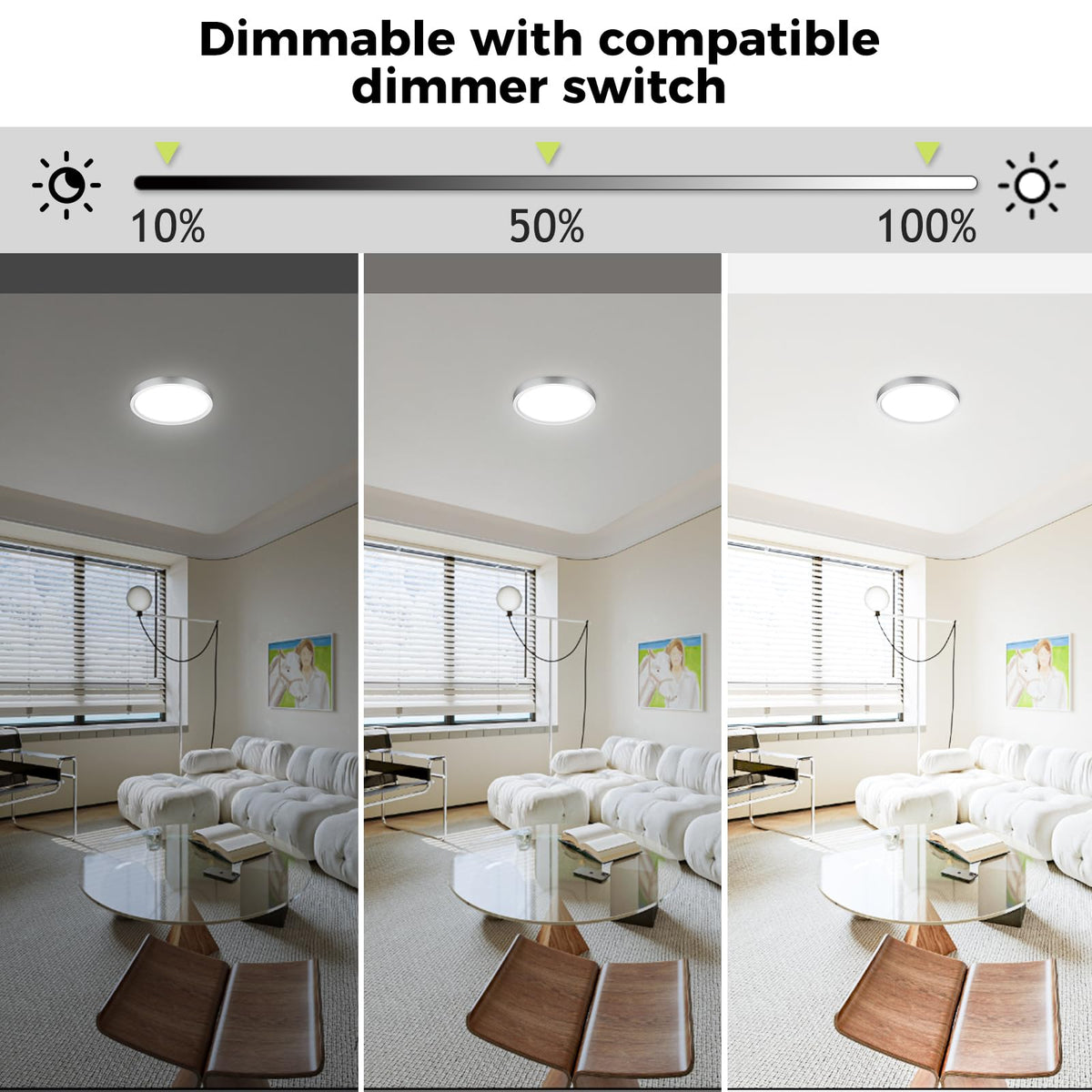 2Pack LED Flush Mount Ceiling Light Fixture Brushed Nickel (Brushed Nickel / 7Inch-2pack)