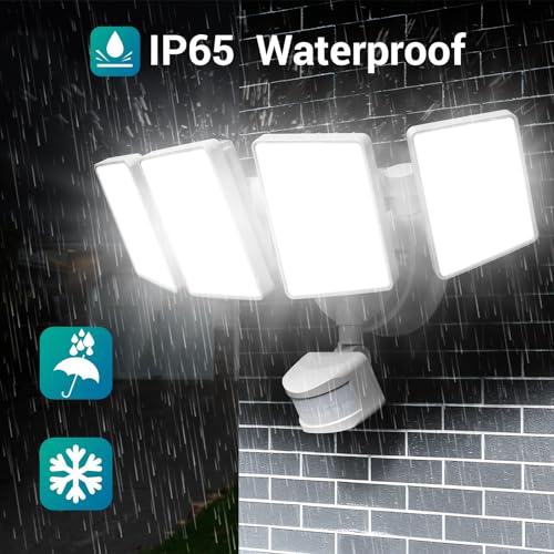 100W LED Security Lights Motion Sensor Outdoor D2D Floodlight Bright Remote (2-Pack)