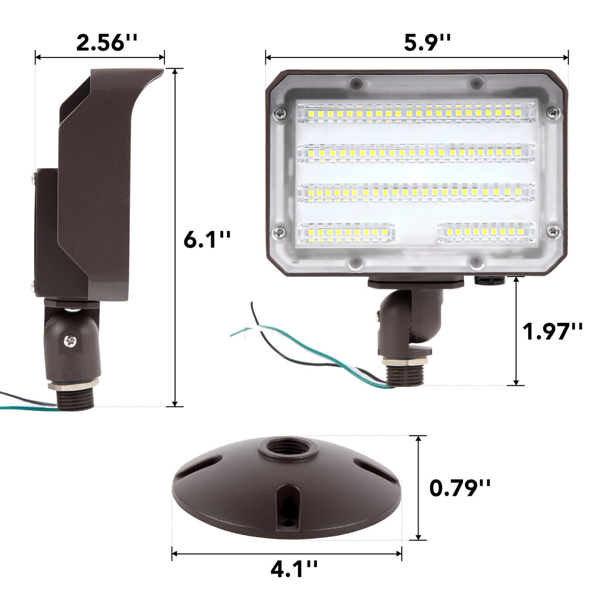60W LED Flood Light Dusk to Dawn Knuckle floodlight 5000K 7800Lm ETL Listed