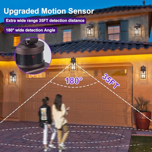 Porch Lights Outdoor with Remote (1 Bronze RW)