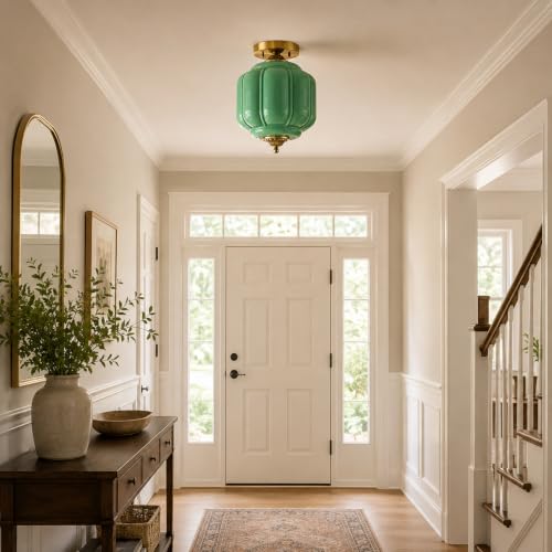Glass Semi Flush Mount Ceiling Light Fixture