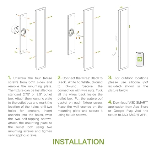 18" LED Linear Wall Sconce 2 Pack (Black)