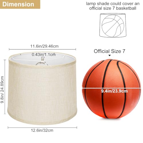Lamp Shades Set of 2 (Champagne Beige / 11.6" x 12.6" x 9.8")
