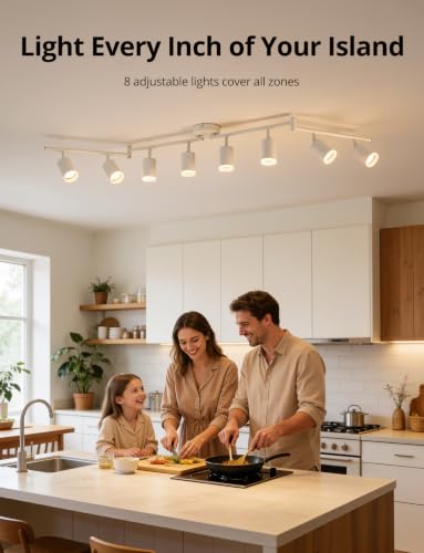 LED Track Lighting Fixtures Ceiling Mount for Kitchen (White / 8 Light (Ceiling Mount))
