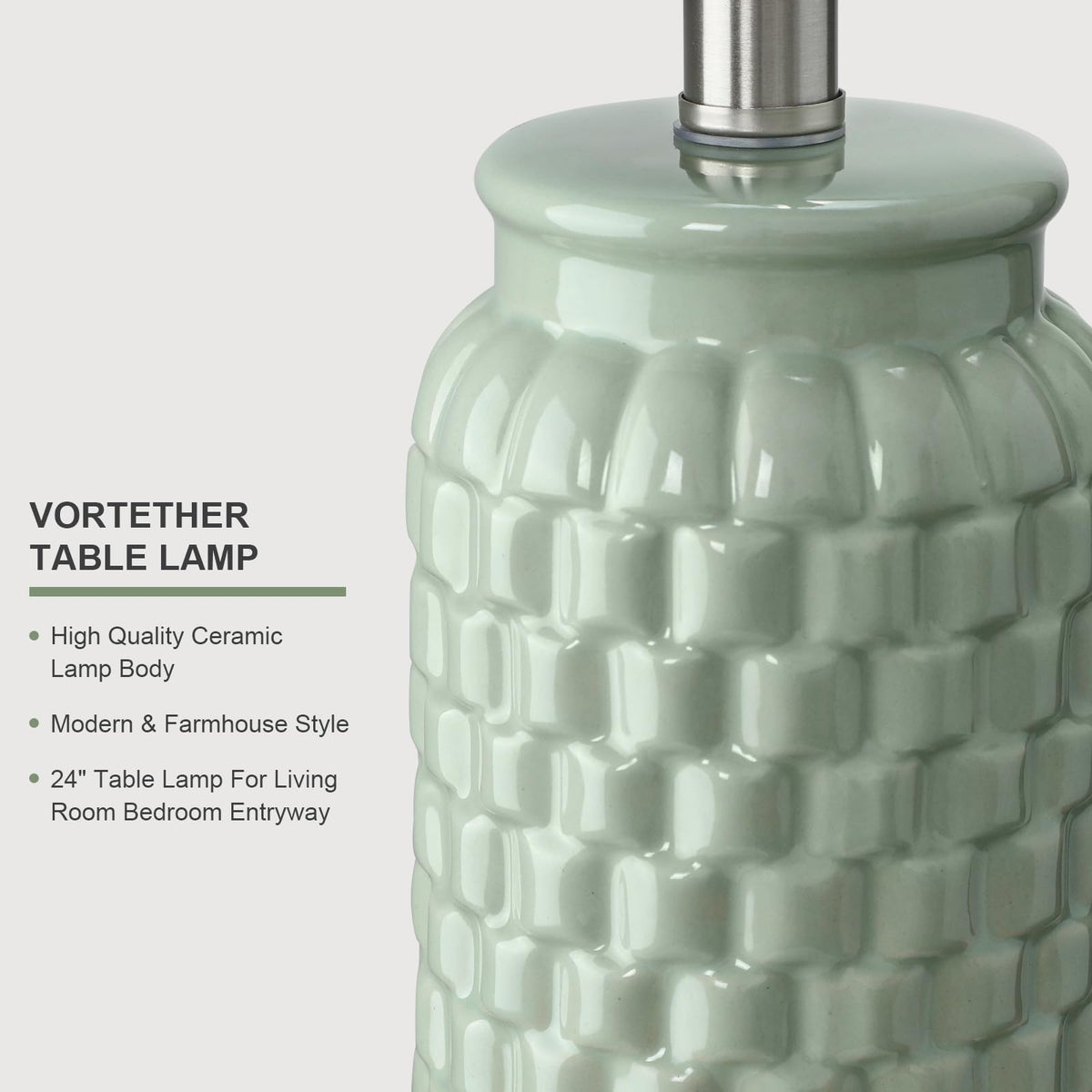 24" Modern Bedside Lamps Set of 2 (24" Medium - Green)