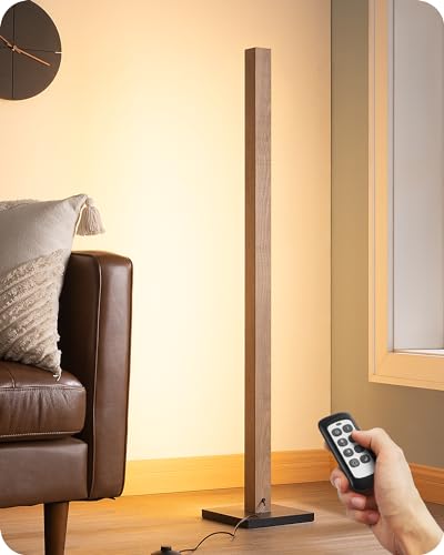 Wooden LED Corner Floor Lamp