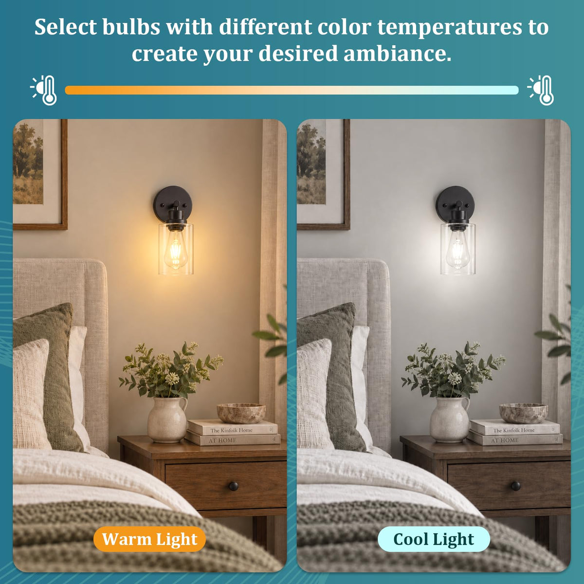 Wall Sconces Set of Two (Black 2pcs / 1 Light)