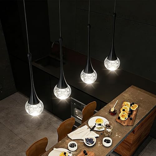 4 Light Modern Crystal Black Chandelier (Black / Rectangle Pendant 4-Light)