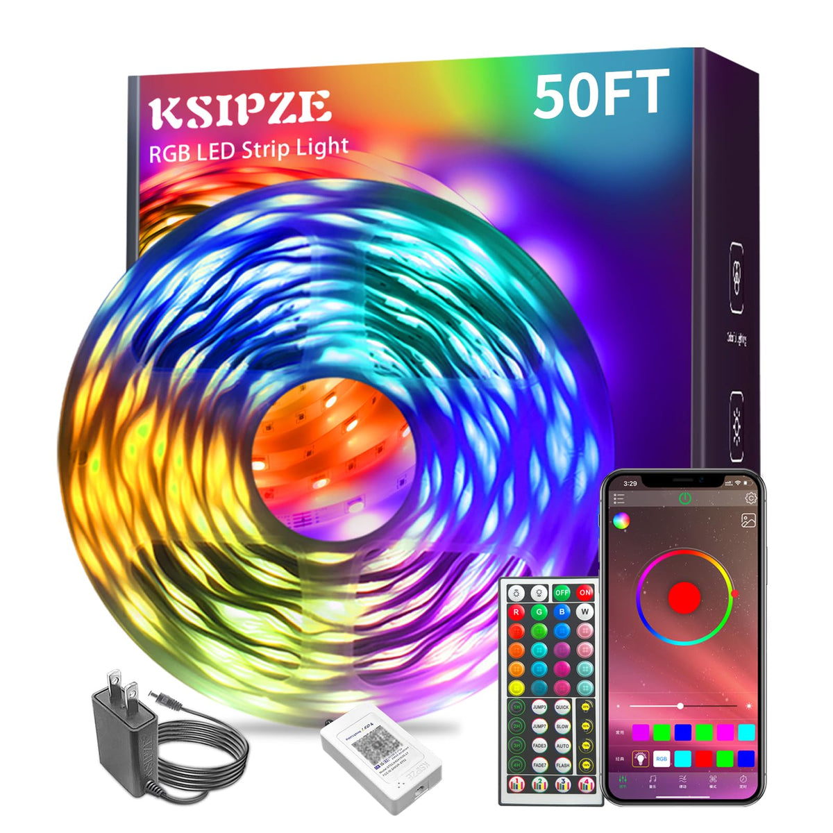 Led Lights for Bedroom 50ft Led Strip Lights with Remote App Control (50 ft)