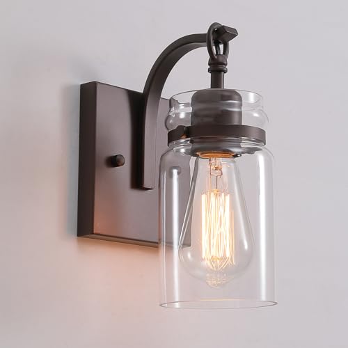 Black Wall Sconces Lighting Fixtures with Clear Glass Indoor 1