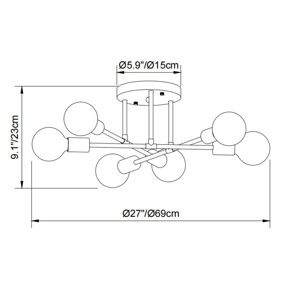 Modern Sputnik Chandelier (Black)