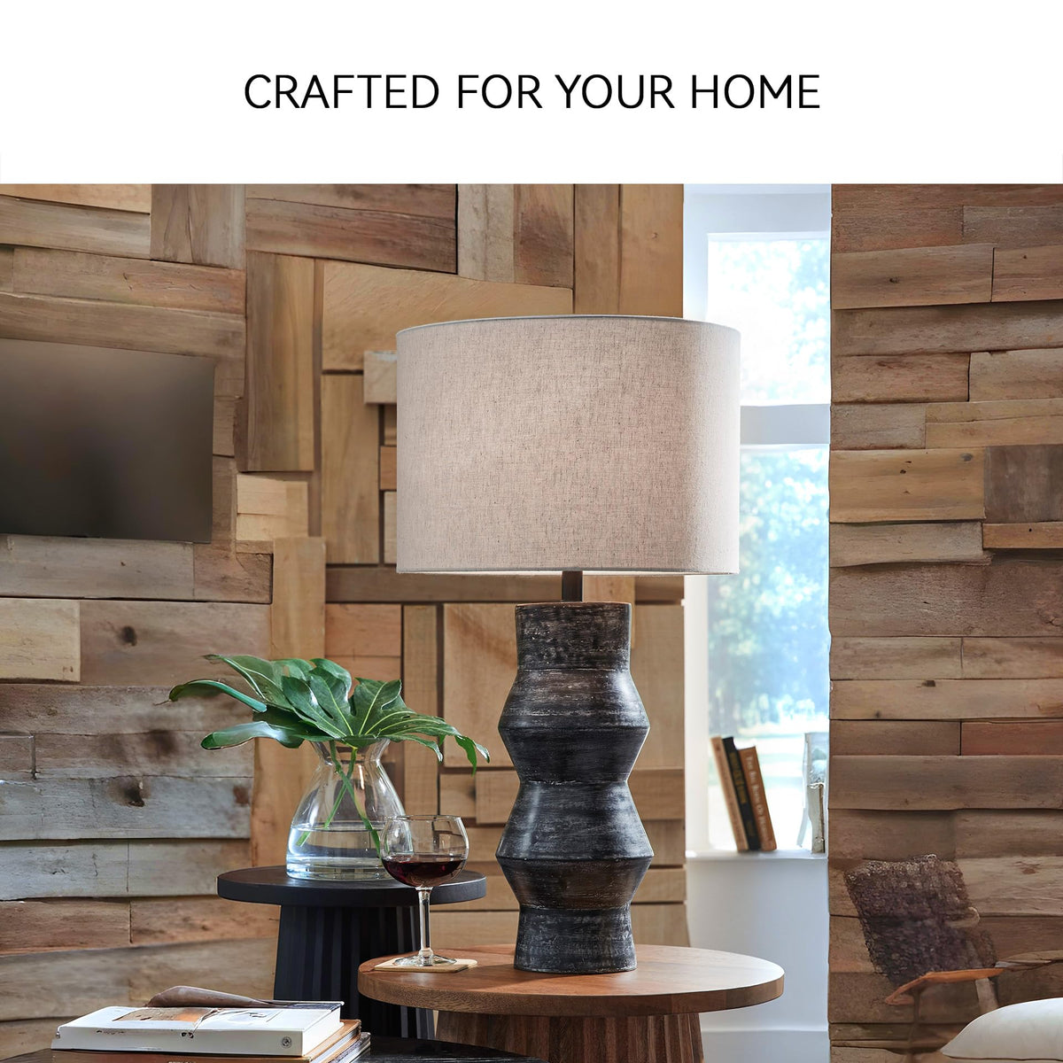 Kerbert Terracotta Table Lamp (Distressed Black)
