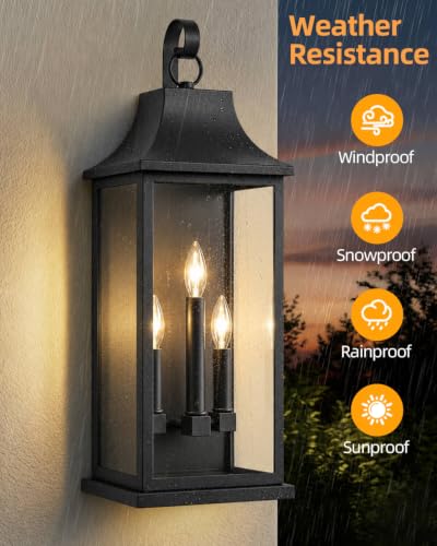 25" Extra Large Outdoor Wall Light (Black / 25 Inch)