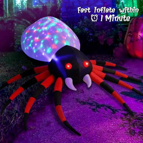 Halloween Inflatable Spider Outdoor Decoration with Magic Light