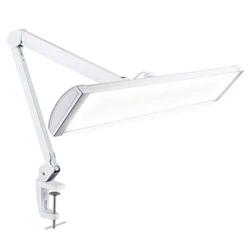 Ultra 3 500 Lumens LED Desk Lamp with Clamp (White / 26-Inch Wide Shade)