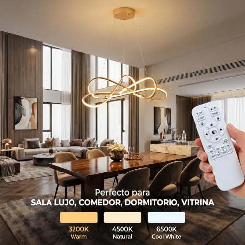 Gold Plated Modern LED Chandelier (32 inches 80W / Gold Plated)