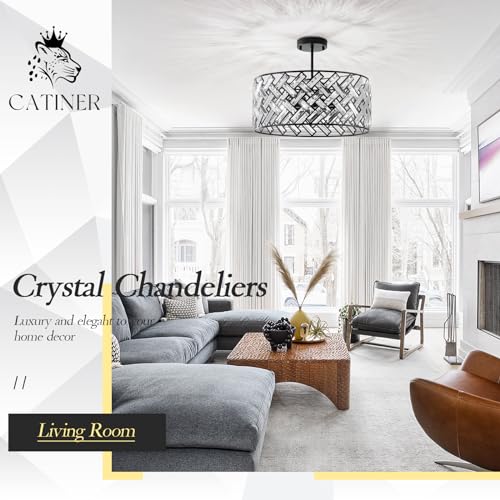 18" Black Crystal Chandelier (Large Black)