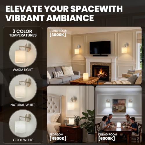 Peel and Stick Sconces Set of 2 Brushed Nickel (Nickel / 2 Pack)