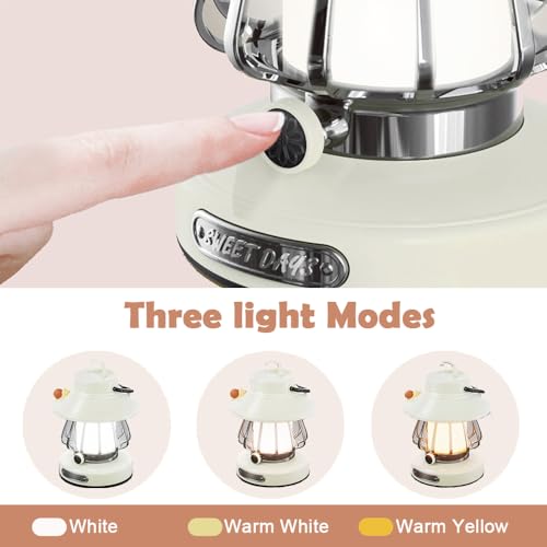 Kids Lantern with 3 Color Light & USB (White)