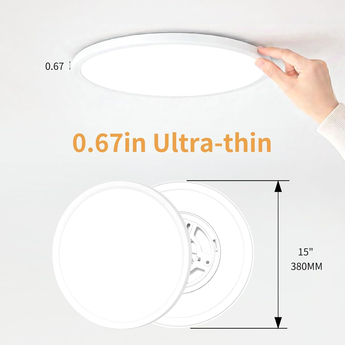 1PK 11.4 Inch LED Flush Mount Ceiling Light (White / 15")