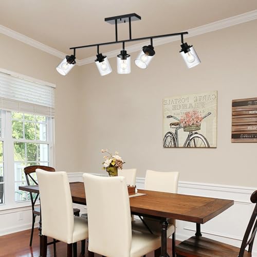5 Light Kitchen Track Light Fixtures Ceiling Vanity Lights Black (Black / 5 Light)