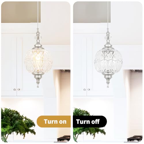 Pendant Lights Kitchen Island 2 Pack with Clear Glass