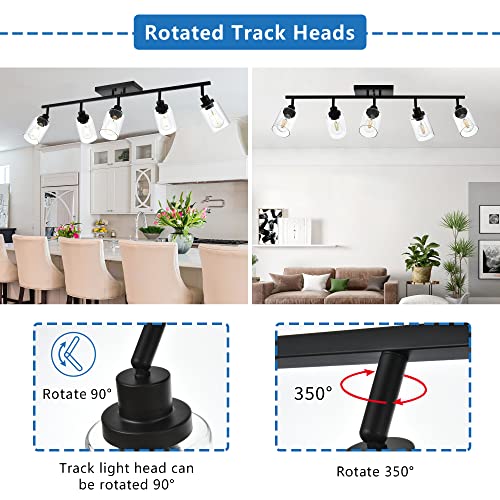 5 Light Vanity Lights for Bathroom with Rotatable Light Head (Black / 5-Light)