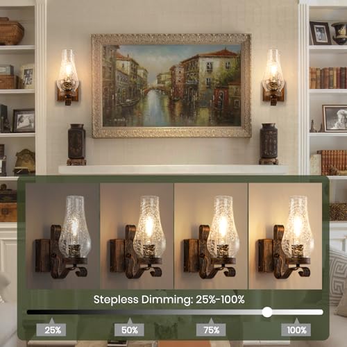 Battery Operated Wall Sconces (Ice Crackle Retro Gold / Battery Operated)