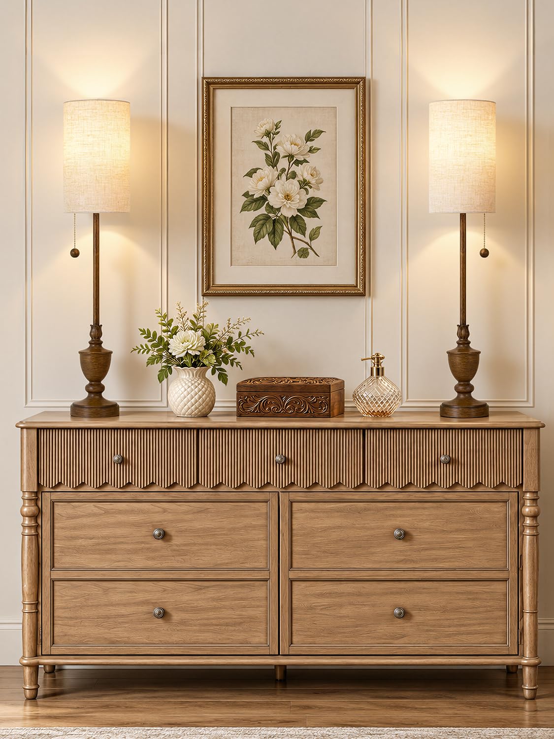 Buffet Table Lamps Set of 2 (Rustic Brown)