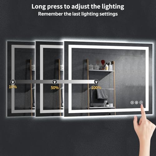 24"x40" LED Bathroom Mirror with Lights (Frontlit & Backlit / 40"L x 24"W)