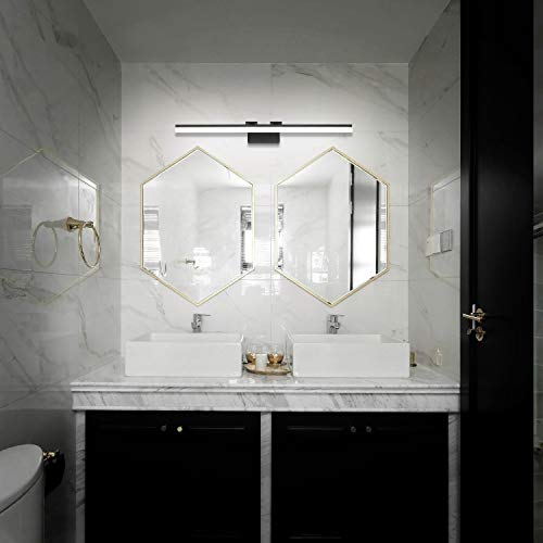 Modern Bathroom Light Fixtures 39.3Inch Modern LED Vanity Lights Above Mirror Fixture Acrylic Black Light Strip (Matte Black / 40-inch)