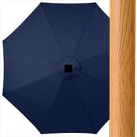 10ft Solar Polyester LED Lighted Patio Umbrella w