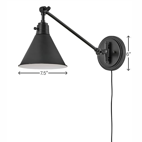 Arti Medium Swing Arm Single Light Wall Sconce (Black)
